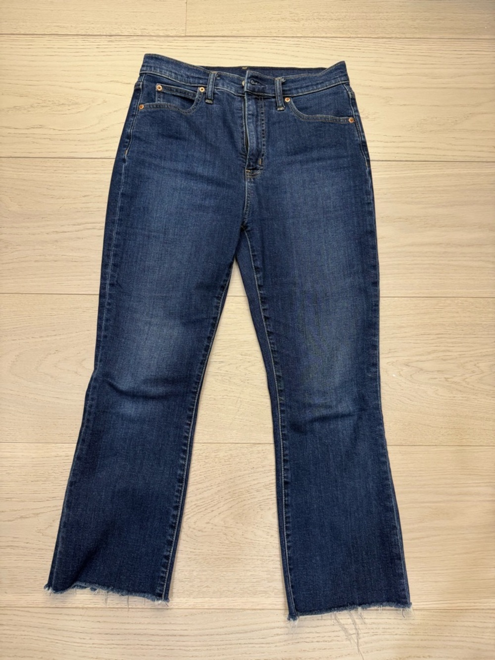 GAP Dark Blue Flare Jeans with Raw Hem